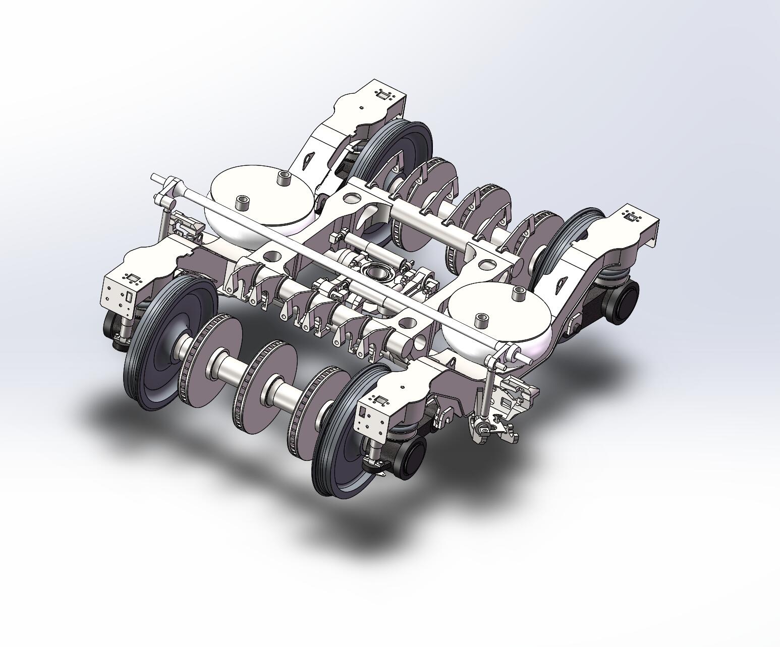 CRH380转向架 动车组转向架三维实体仿真设计