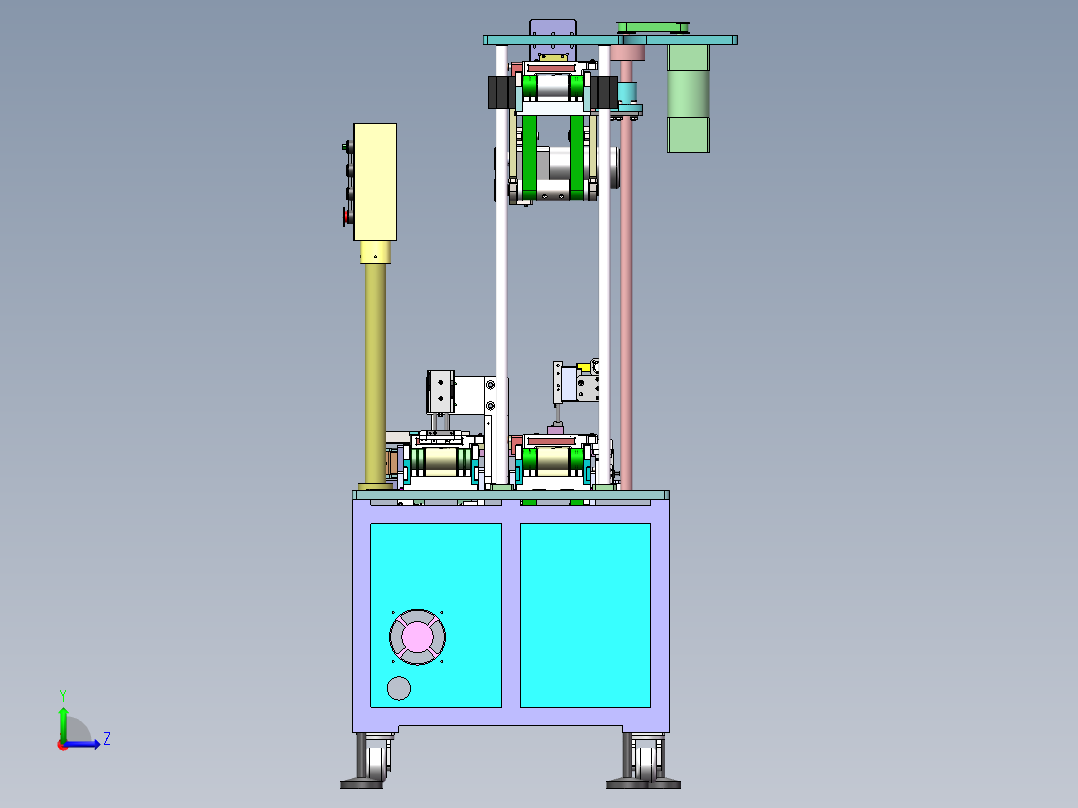 一种皮带线升降设备sw18可编辑左视图