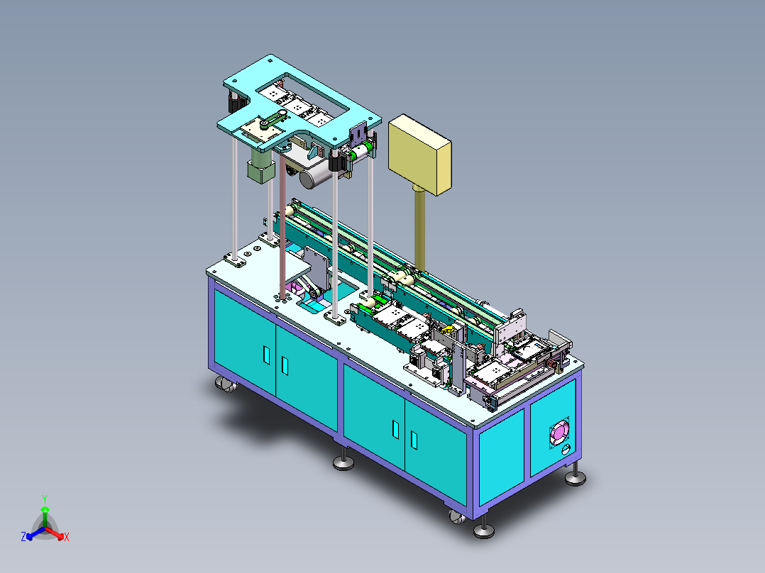 一种皮带线升降设备sw18可编辑正等轴测图