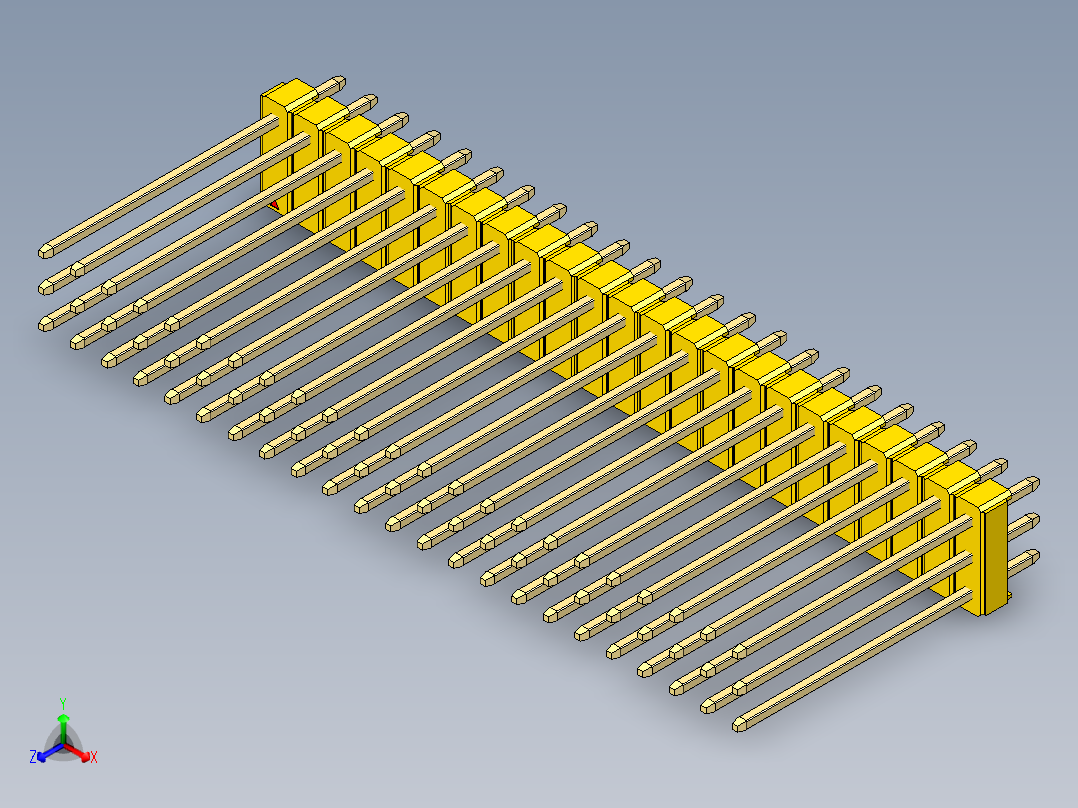 彩色公头100mil（2.54mm）系列-DS1021_yellow_3x23p_100mil_Type19_rev1.0