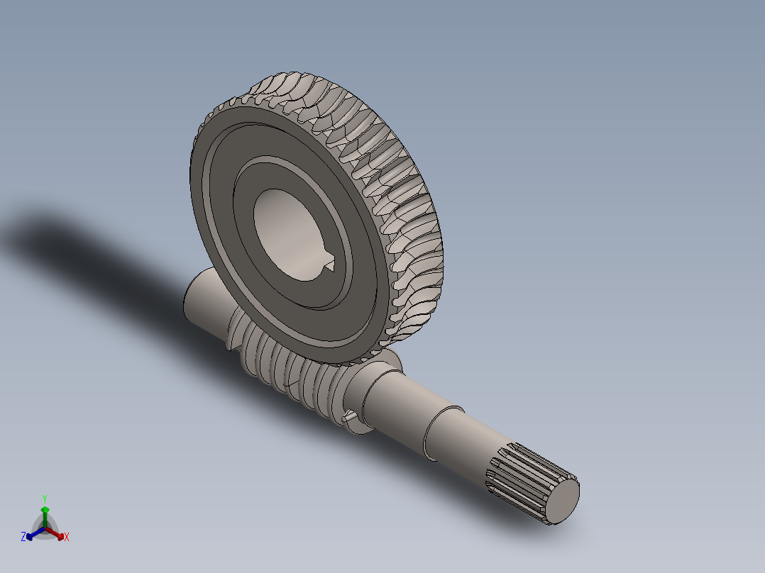 齿轮啮合 (143)正等轴测图