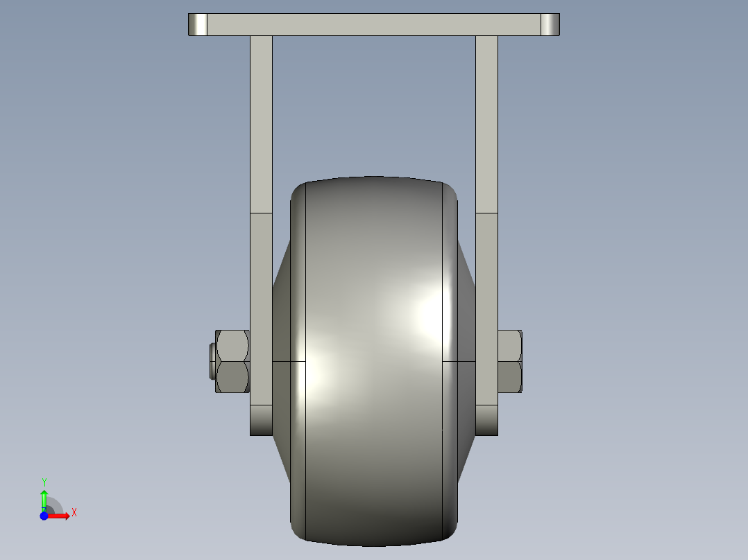 4寸定向轮前视图