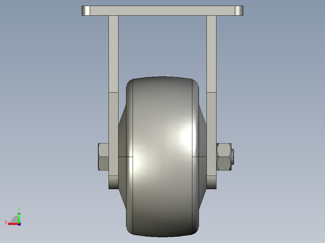 4寸定向轮后视图