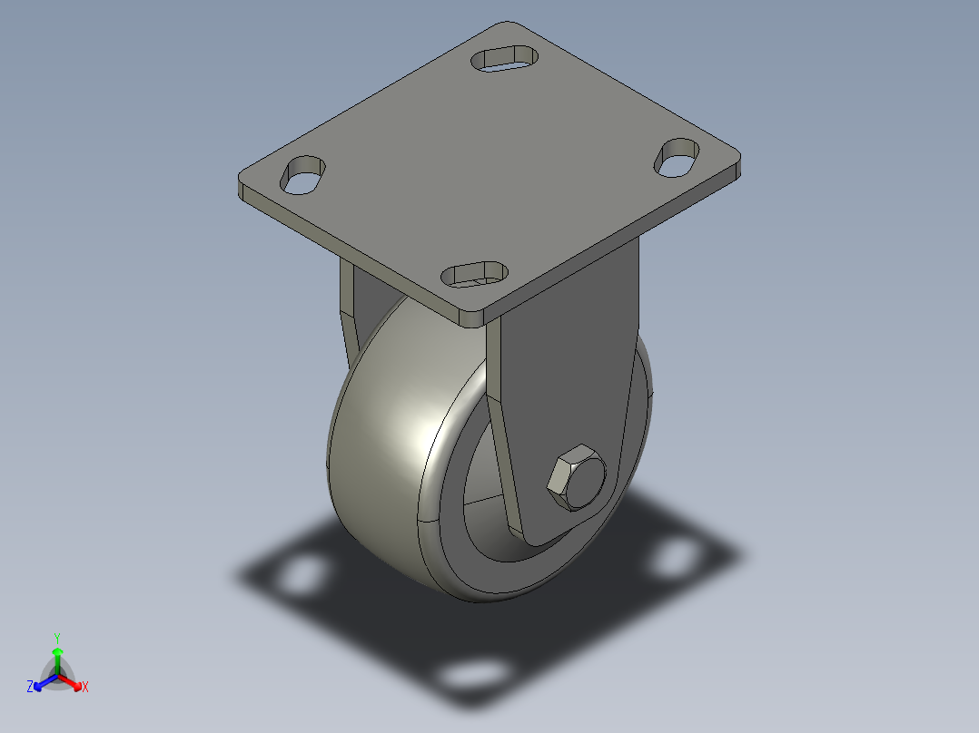 4寸定向轮正等轴测图