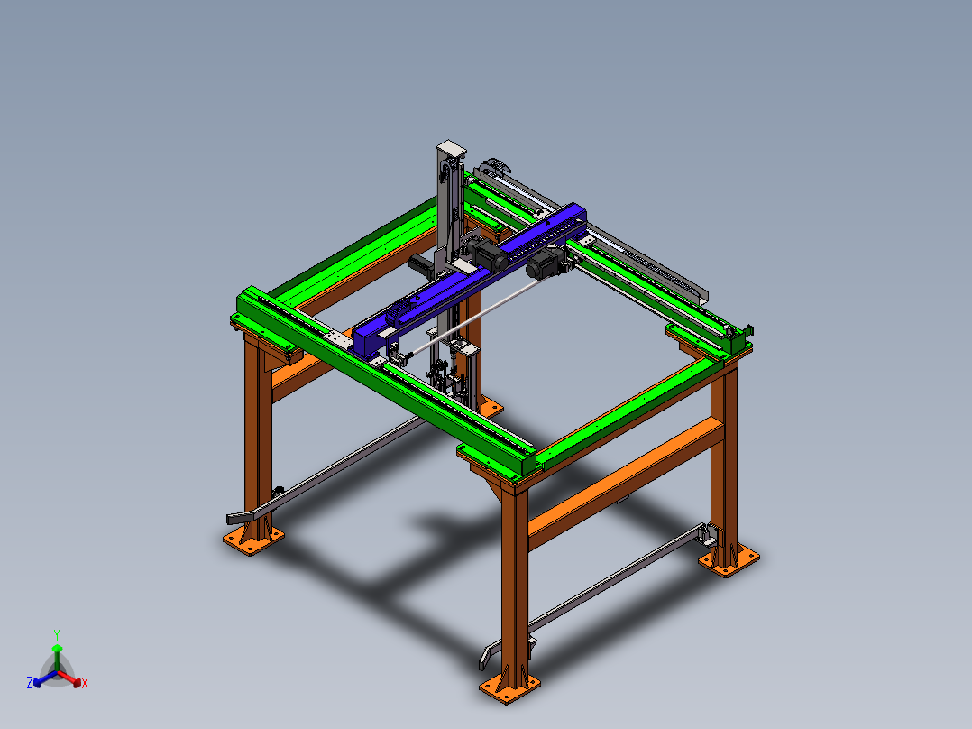 三轴机械手三轴桁架机械手正等轴测图