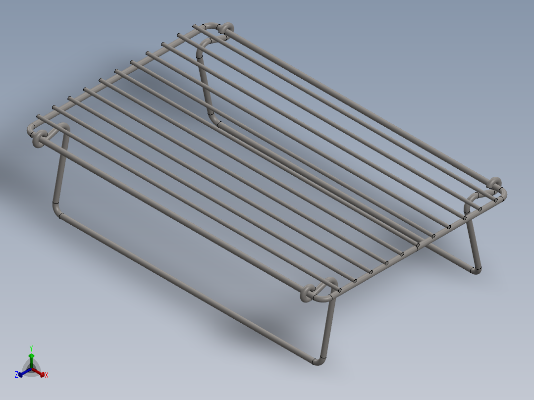 轻型野营烤架正等轴测图