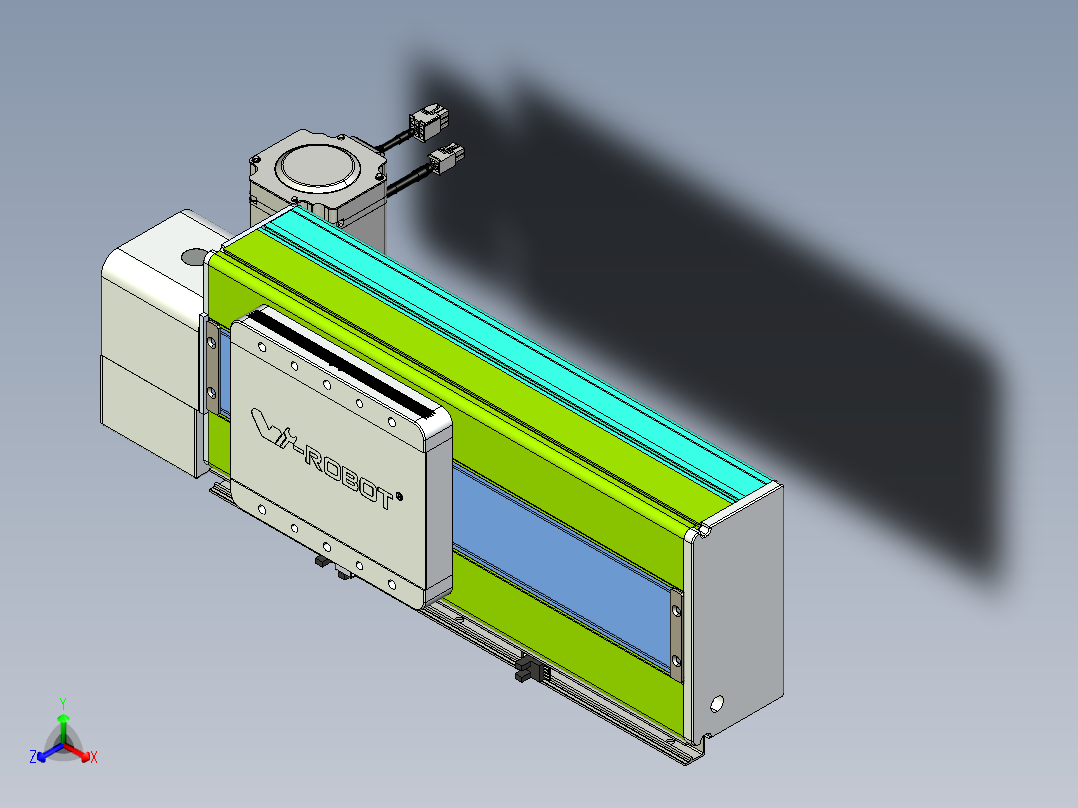 威洛博VBC同步带传动一无尘环境VBC17-L45-S150-BLD-ZP75-C3正等轴测图