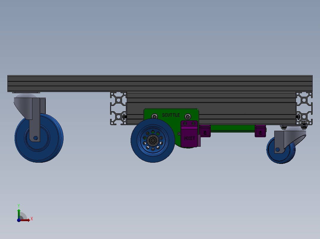 Scuttle 机器人 100k 带框架前视图