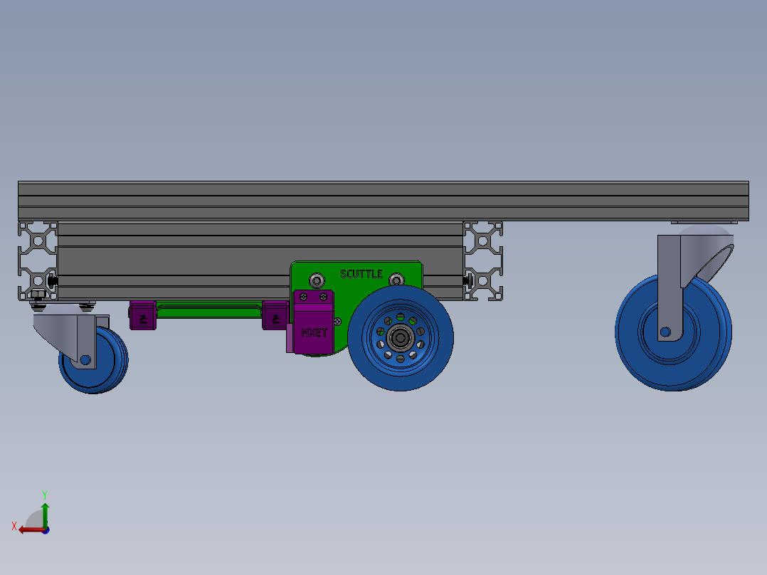 Scuttle 机器人 100k 带框架后视图