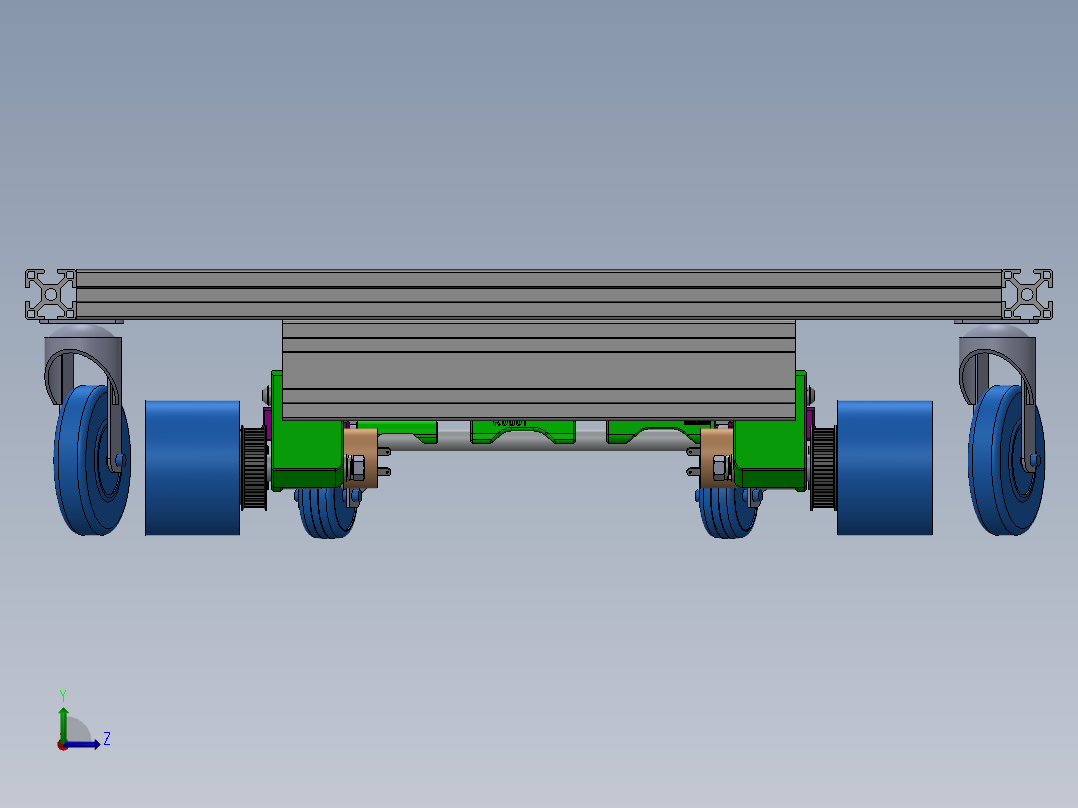 Scuttle 机器人 100k 带框架左视图