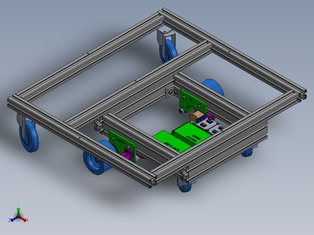 Scuttle 机器人 100k 带框架正等轴测图
