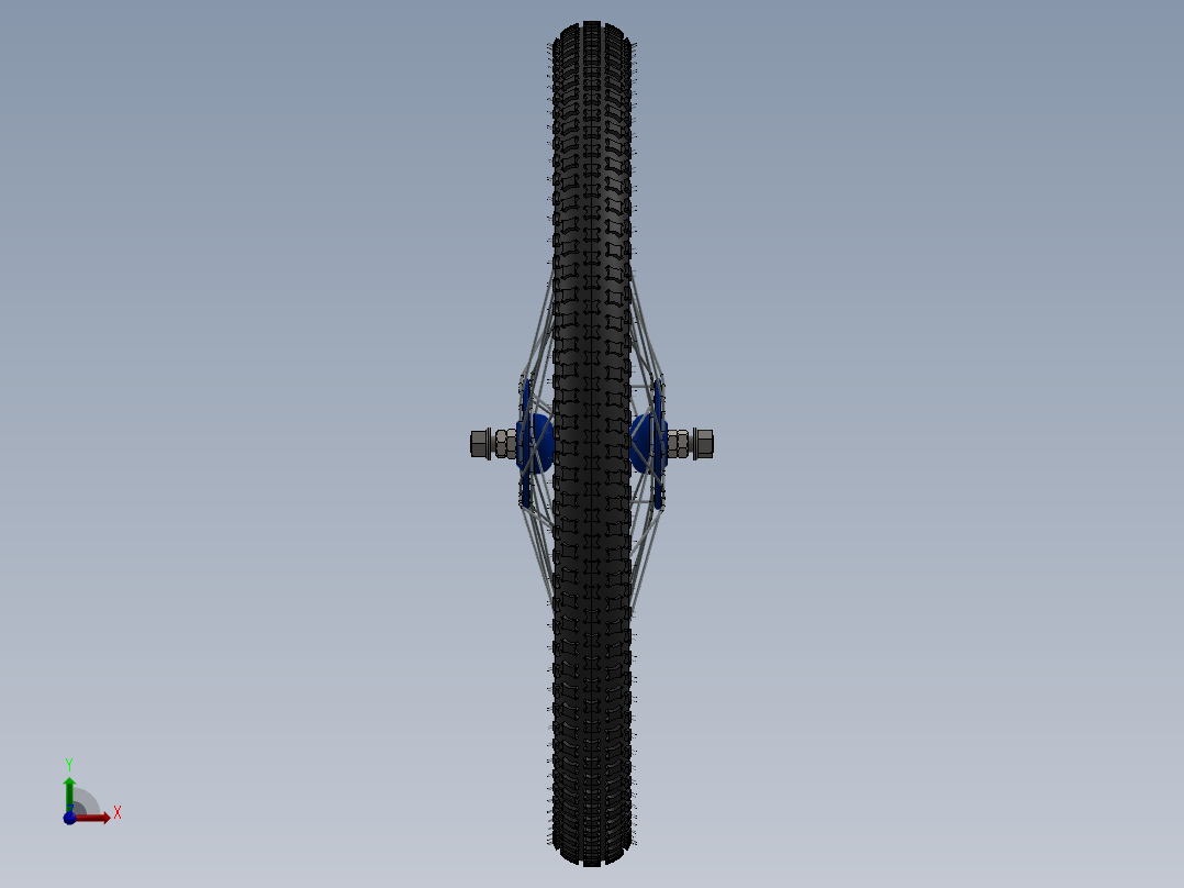 老式自行车前轮前视图