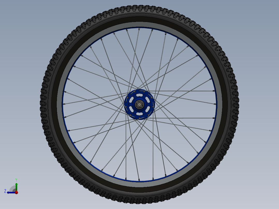 老式自行车前轮右视图