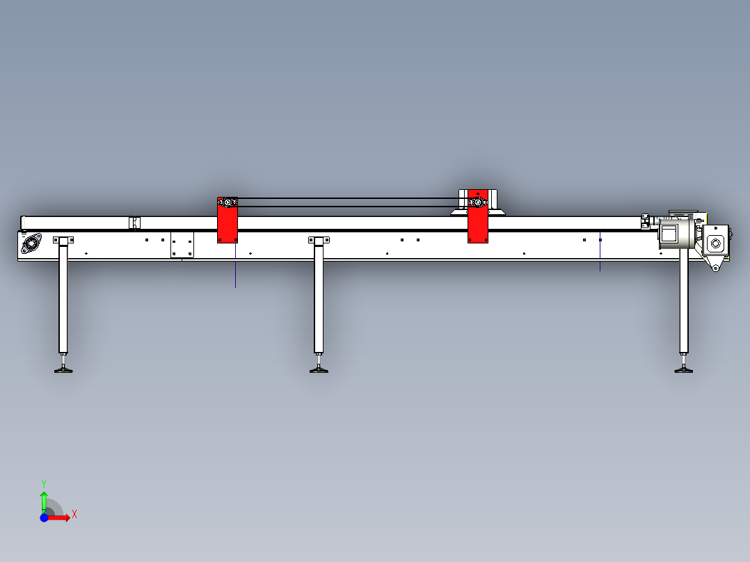 托盘输送机【彩红网3D模型-caired.com】前视图