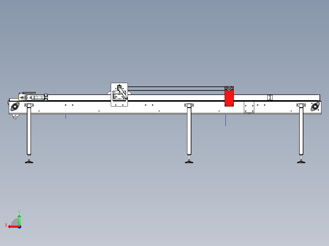 托盘输送机【彩红网3D模型-caired.com】后视图