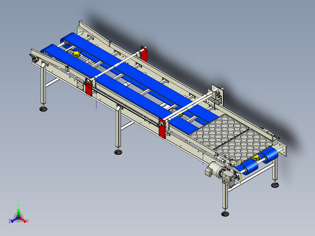 托盘输送机【彩红网3D模型-caired.com】正等轴测图