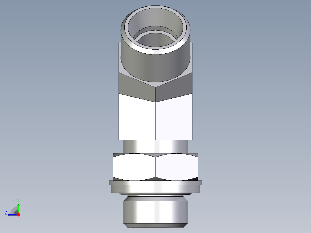 卡套式工业通用硬管接头EO_Adjustable_locknut_45_deg_elbow_VEE12LROMDCF右视图