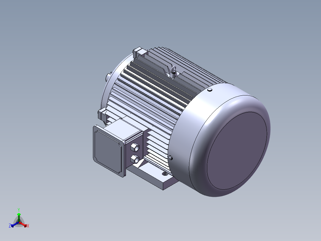 带底脚无凸缘电机 Y802-2正等轴测图