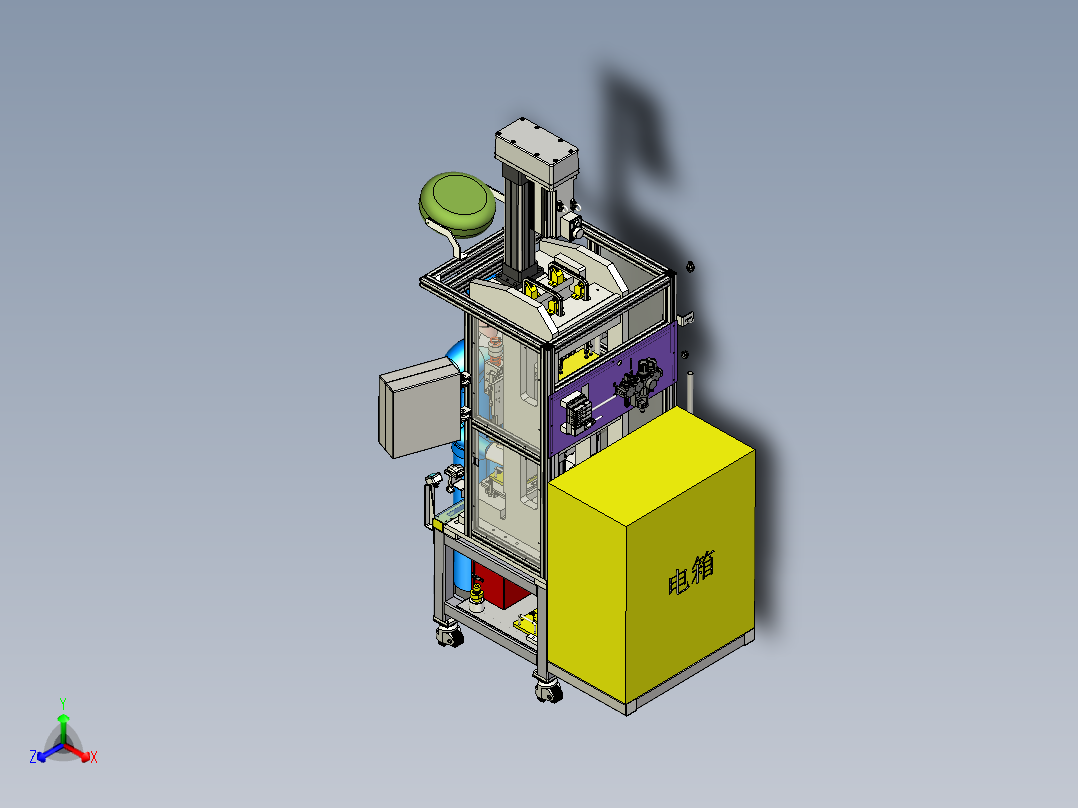 汽车转向扭杆压机正等轴测图