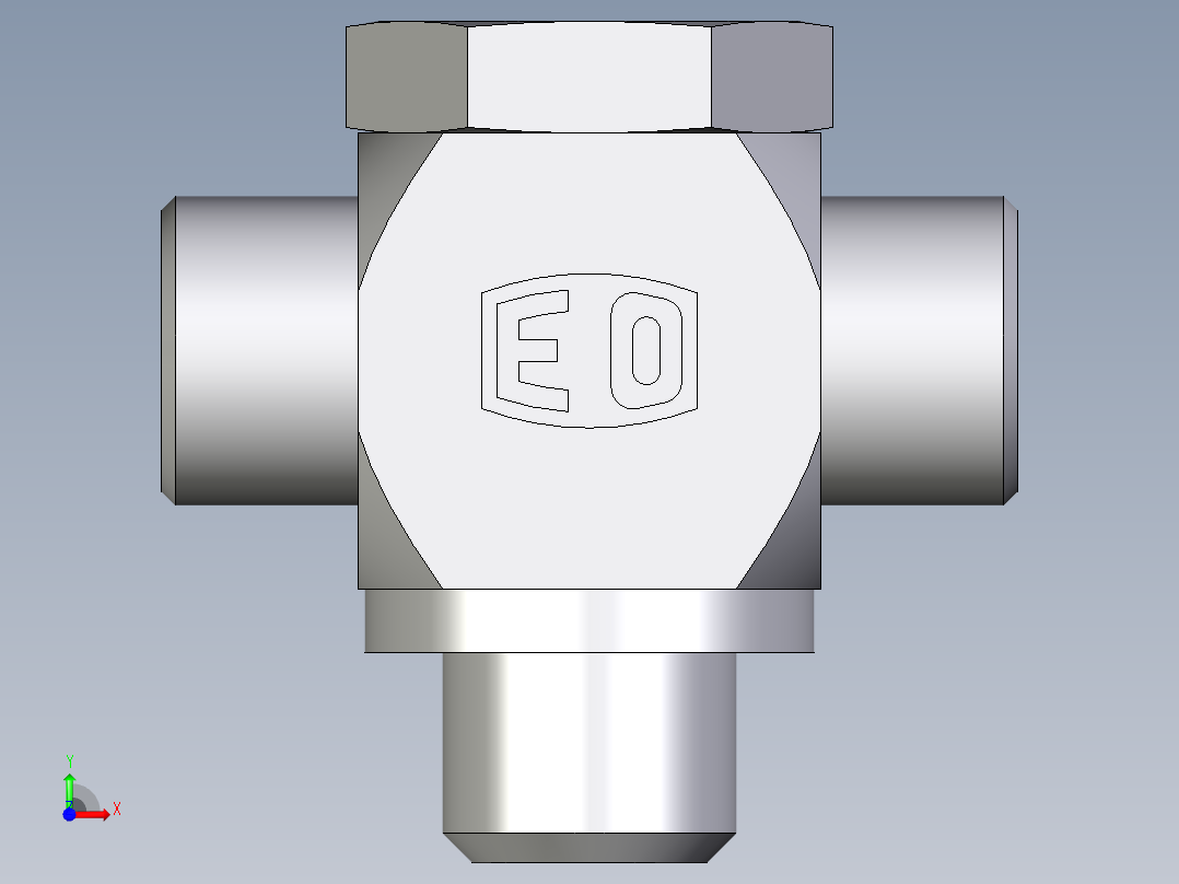 卡套式工业通用硬管接头EO_High_pressure_banjo_tee_TH14SRKDOMD71前视图