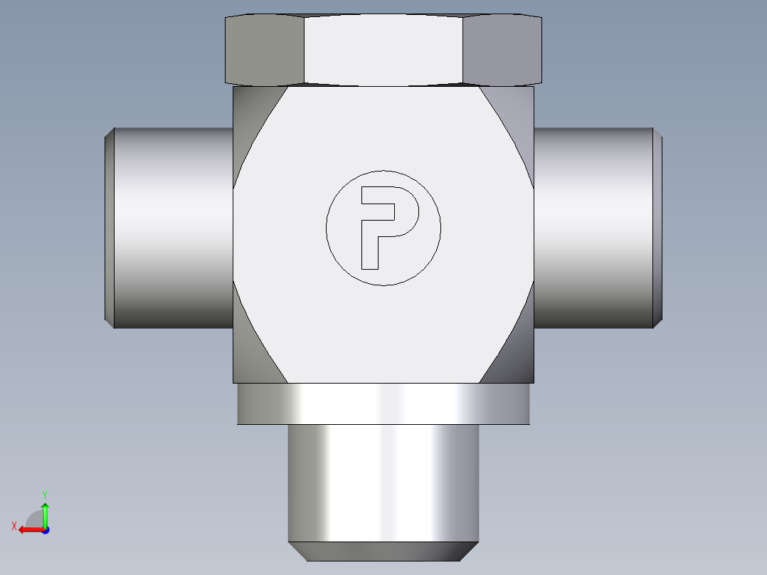 卡套式工业通用硬管接头EO_High_pressure_banjo_tee_TH14SRKDOMD71后视图