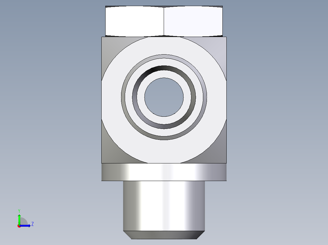 卡套式工业通用硬管接头EO_High_pressure_banjo_tee_TH14SRKDOMD71左视图