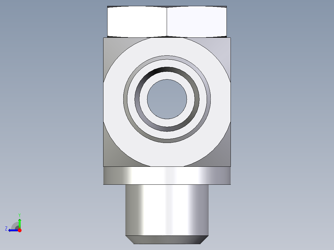 卡套式工业通用硬管接头EO_High_pressure_banjo_tee_TH14SRKDOMD71右视图