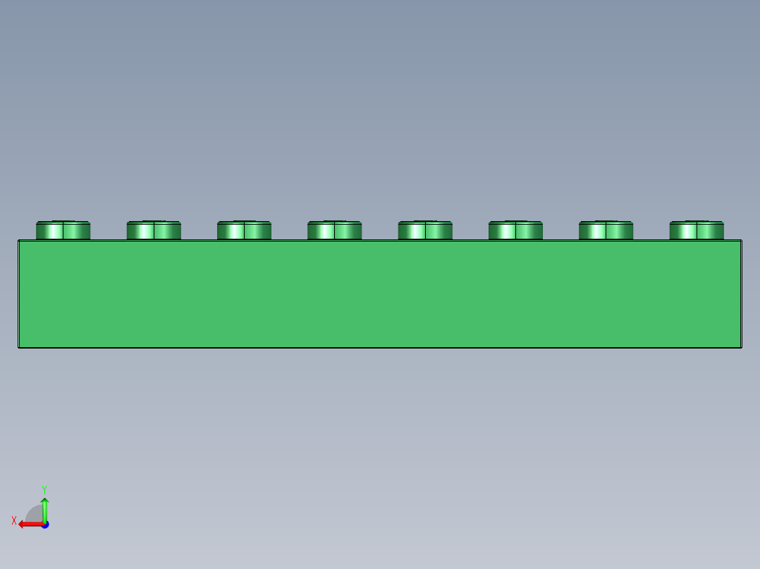 乐高套装 4421基本积木-4143953 - 3008 Dark Green Brick 1 x 8.STEP后视图
