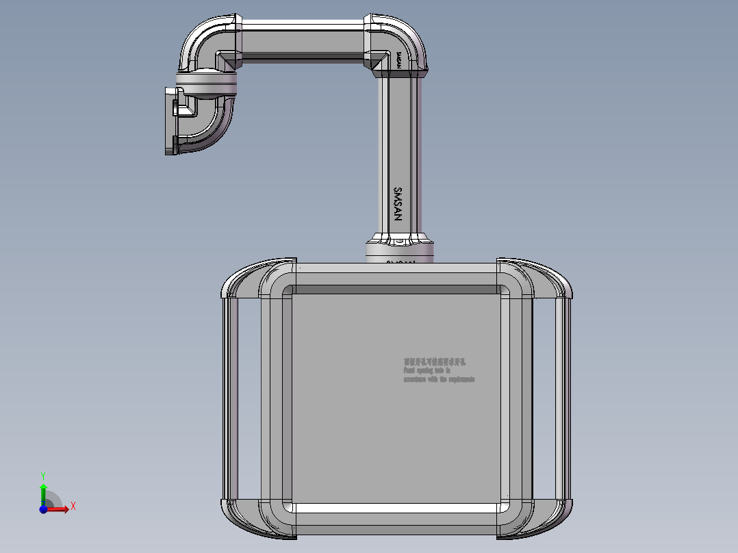 向下墙座+转角+箱体连接器+控制箱前视图