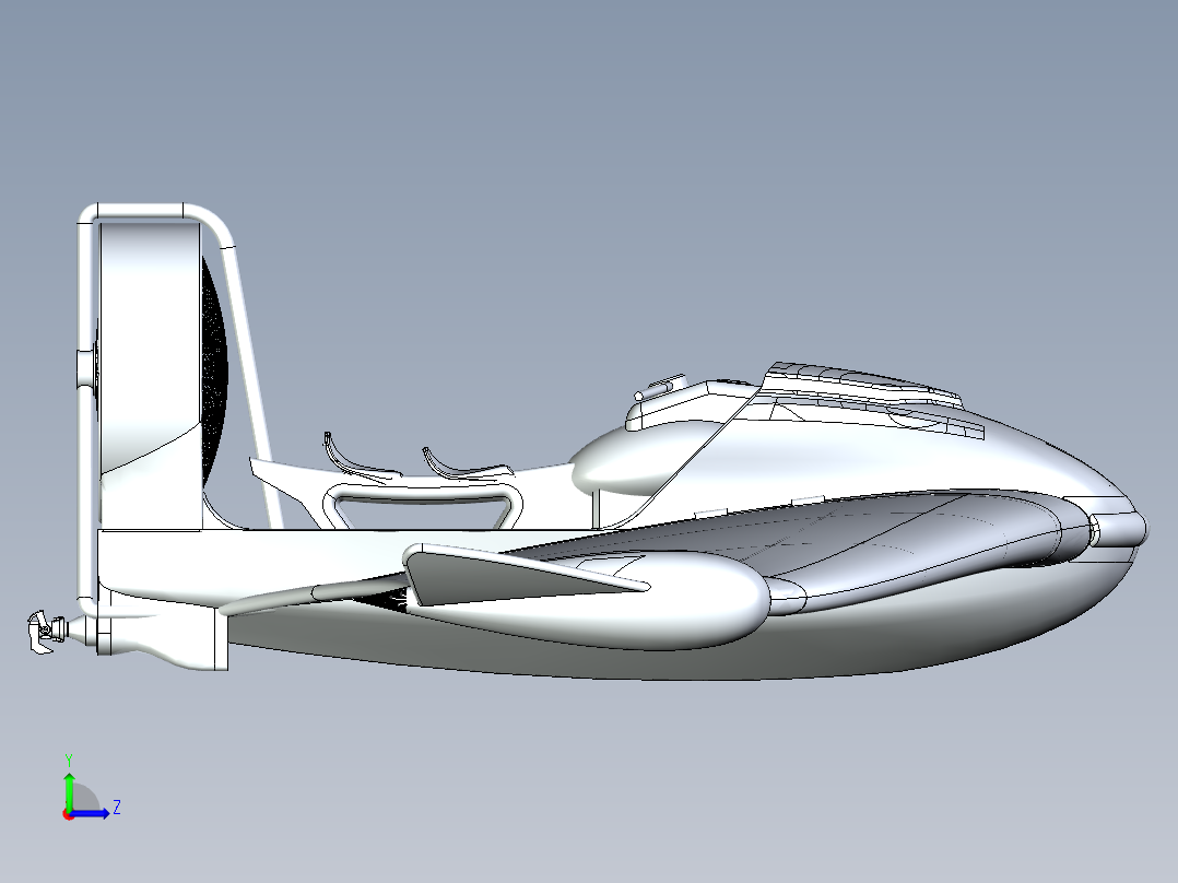 水空两用飞机左视图