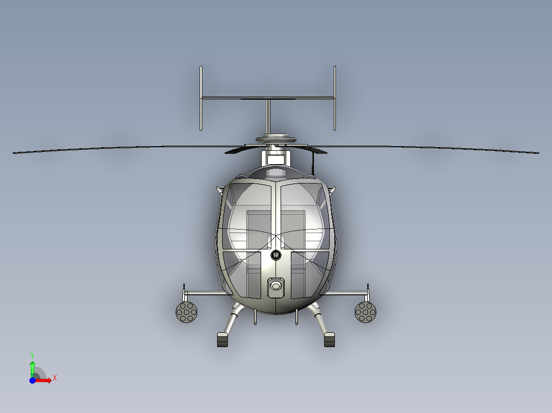 简易小鸟直升机前视图