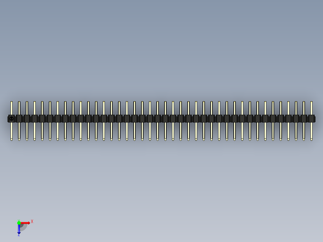 彩色公排针 100mil 2.54mm 系列-DS1022_black_2x40p_100mil_TypeD_rev1.0俯视图