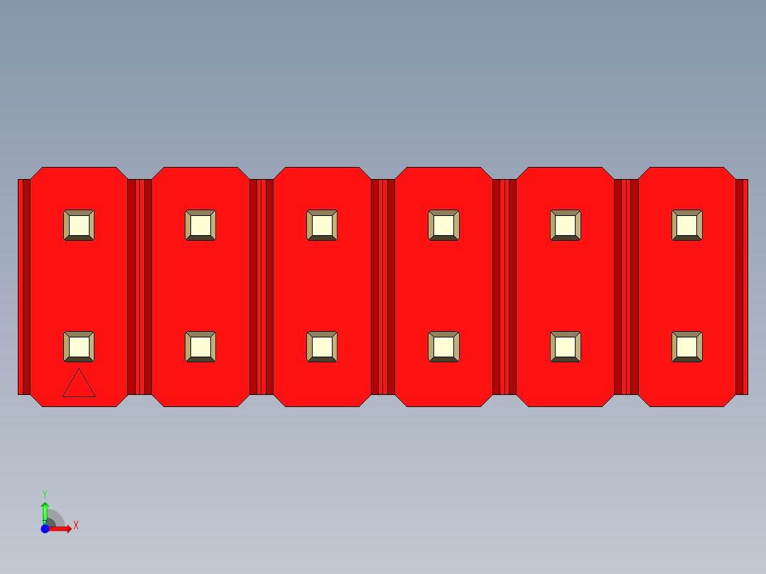 彩色公头100mil（2.54mm）系列-DS1021_red_2x06p_100mil_Type19_rev1.0前视图