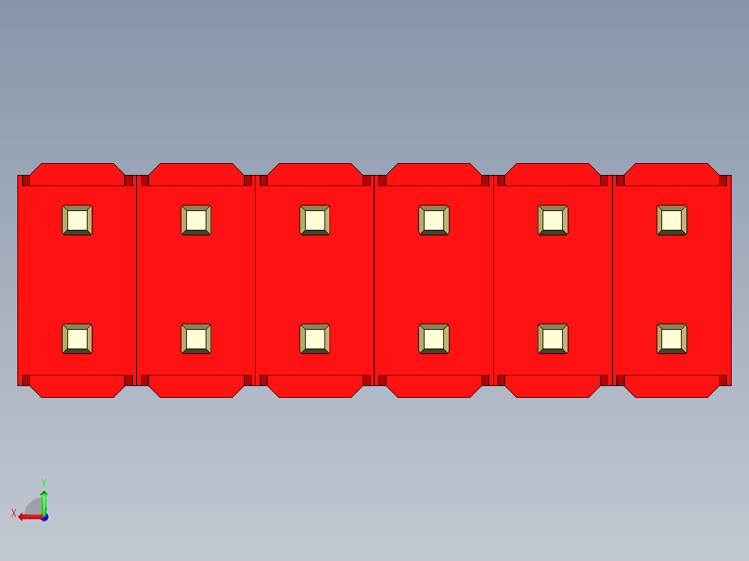 彩色公头100mil（2.54mm）系列-DS1021_red_2x06p_100mil_Type19_rev1.0后视图