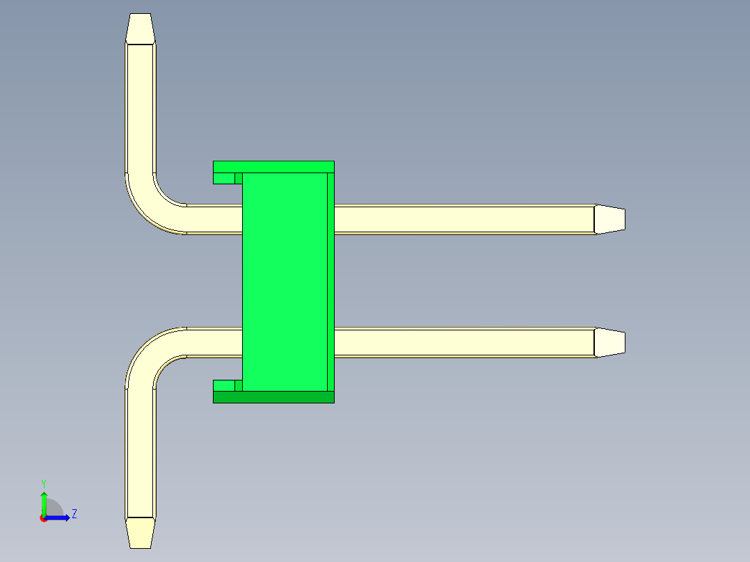 彩色公排针 100mil 2.54mm 系列-DS1022_green_78p_100mil_TypeSMT_rev1.0左视图