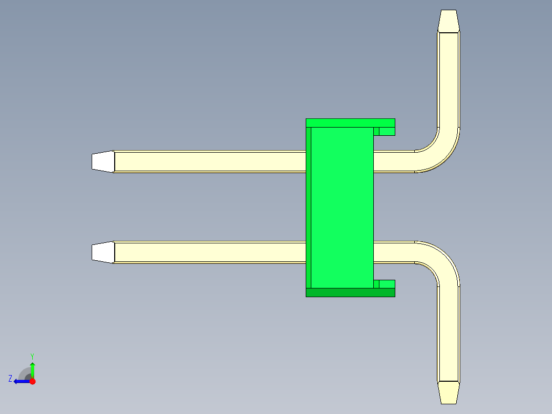彩色公排针 100mil 2.54mm 系列-DS1022_green_78p_100mil_TypeSMT_rev1.0右视图