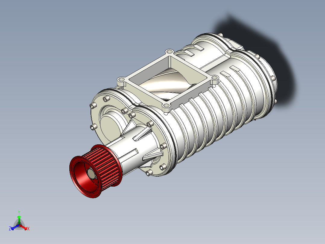 2 Lysholm螺杆空气压缩机三维模型正等轴测图