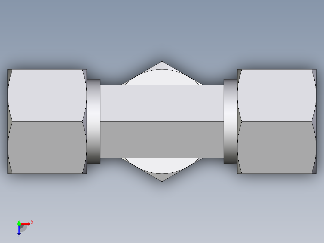 卡套式工业通用硬管接头EO_Assembled_adjustable_standpipe_branch_tee_EVT14SM71俯视图