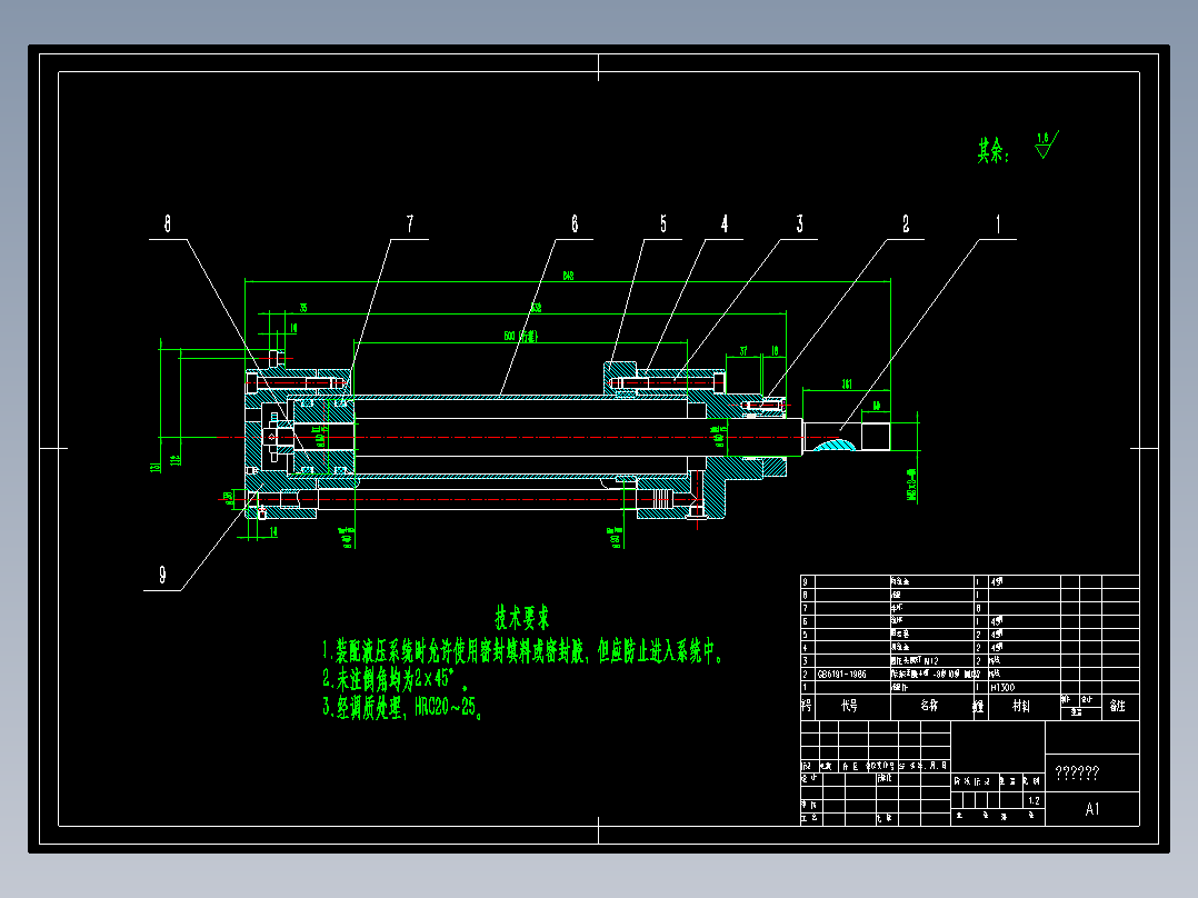 拉杆式液压缸CAD图