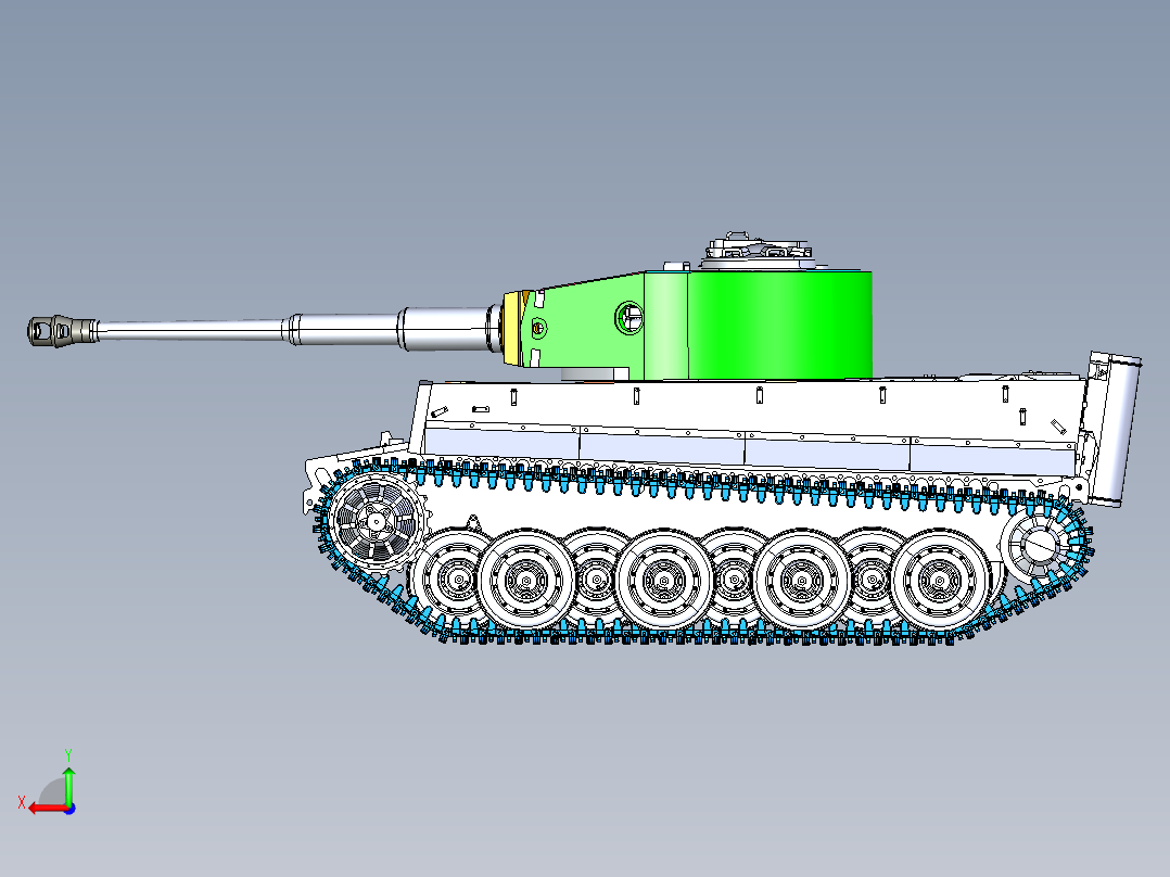 德国虎式坦克模型后视图