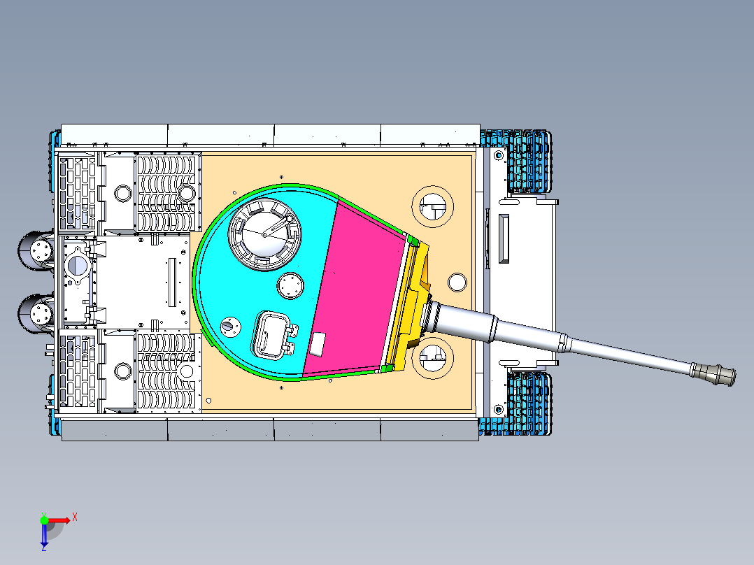 德国虎式坦克模型俯视图