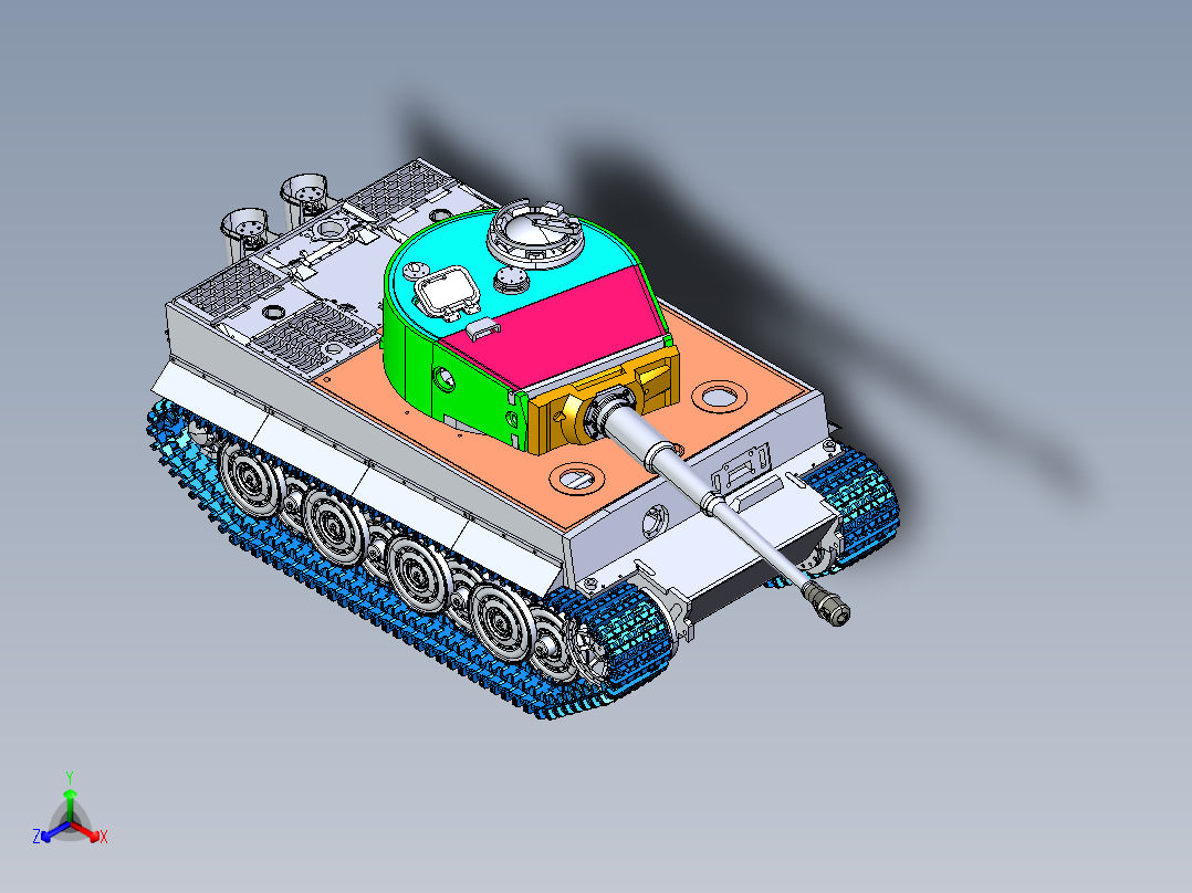 德国虎式坦克模型正等轴测图