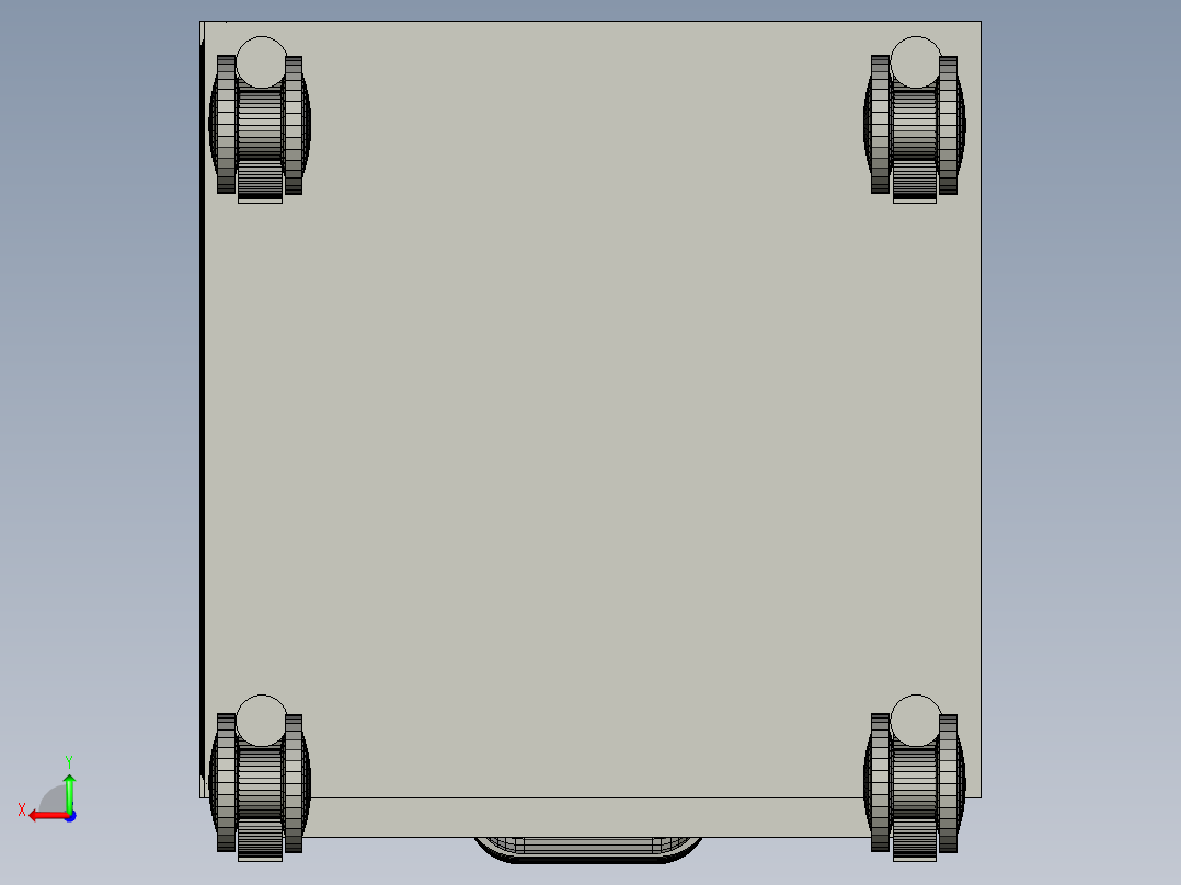 病床边柜后视图