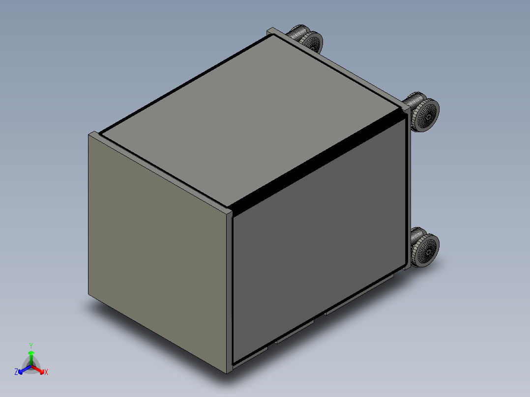 病床边柜正等轴测图