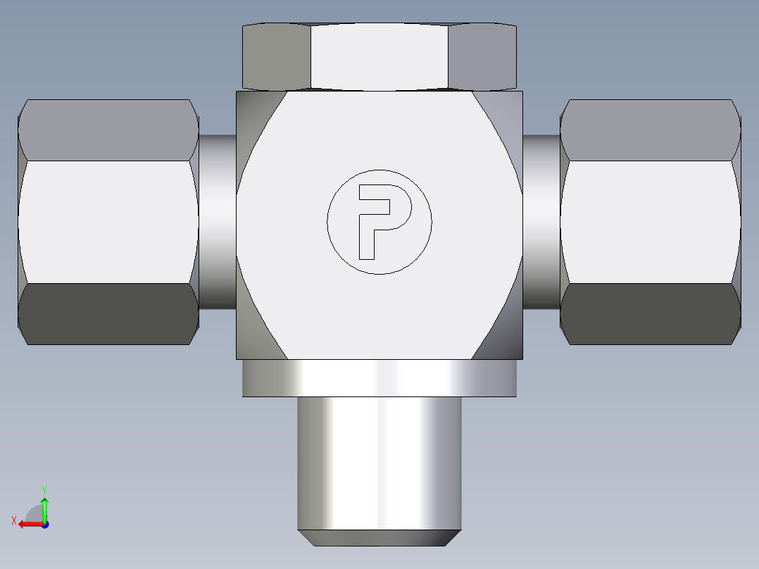 卡套式工业通用硬管接头EO_High_pressure_banjo_tee_TH08LRKD71后视图