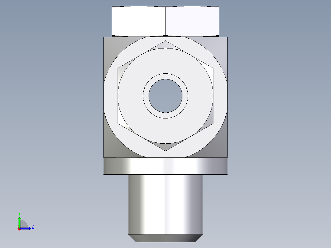 卡套式工业通用硬管接头EO_High_pressure_banjo_tee_TH08LRKD71左视图