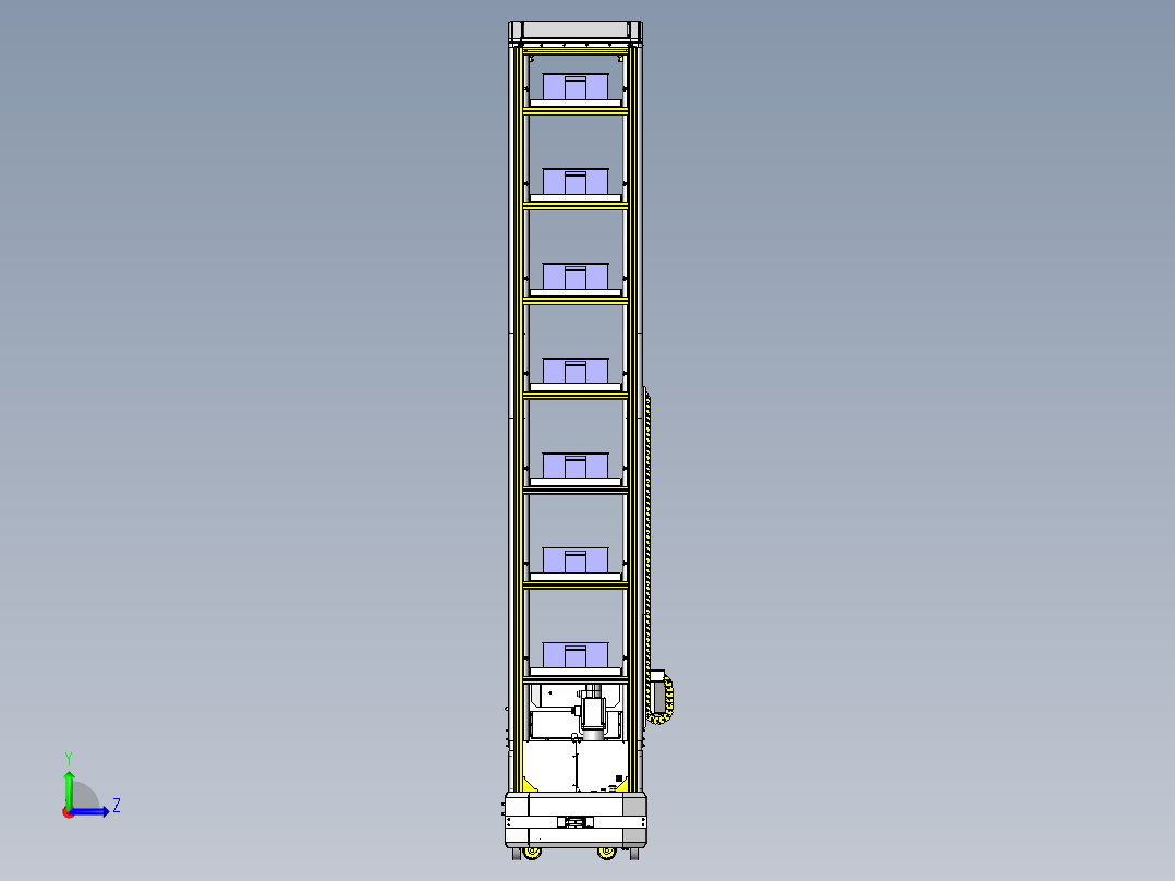 立式仓储AGV左视图