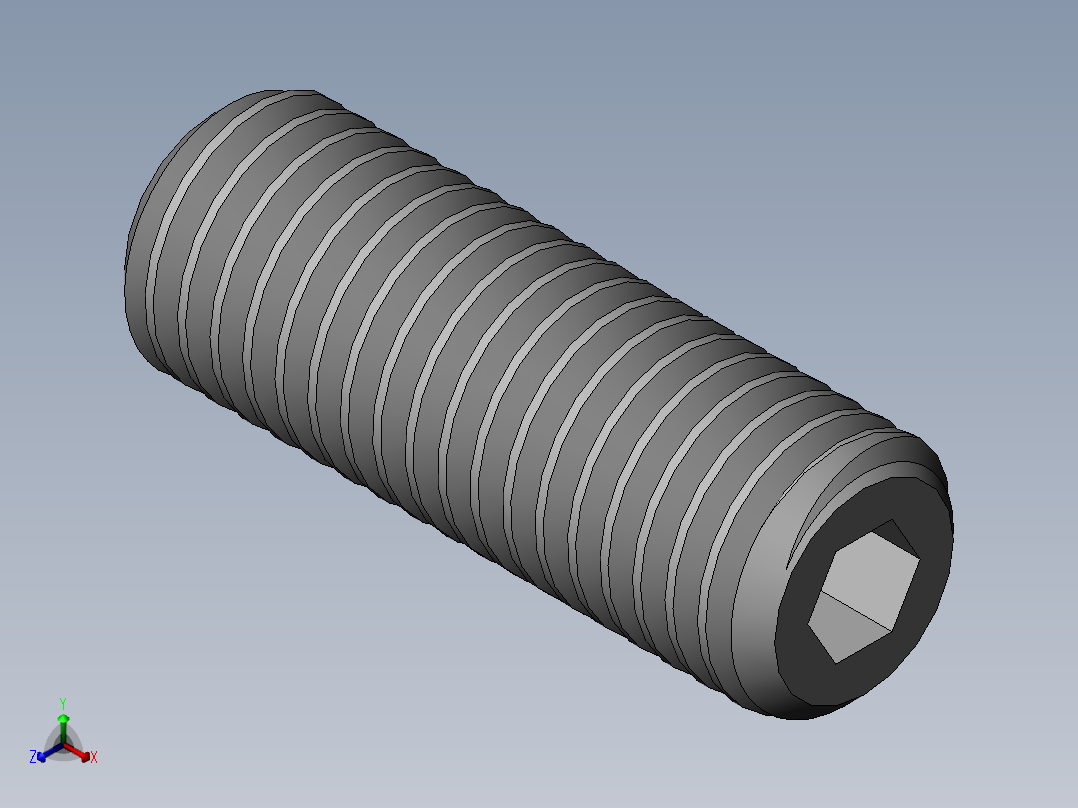 DIN 913-ISO 4026 固定螺钉-M14 L=40.SLDPRT正等轴测图