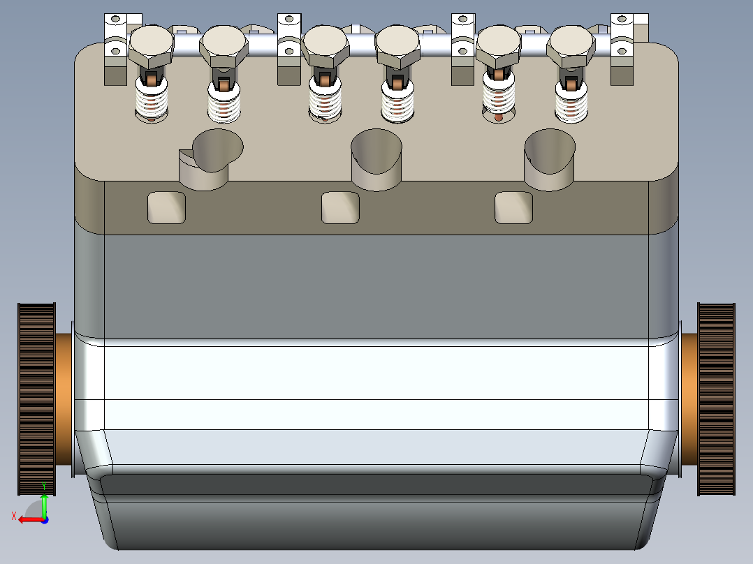 汽车发动机简易演示结构后视图