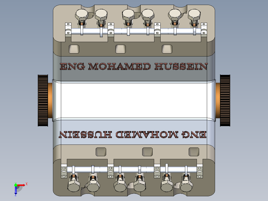 汽车发动机简易演示结构俯视图